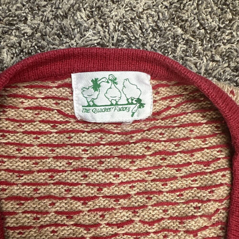 Vintage Women’s Quacker Factory Americana Red Knitted Sweater Vest Size Large - Picture 2 of 11